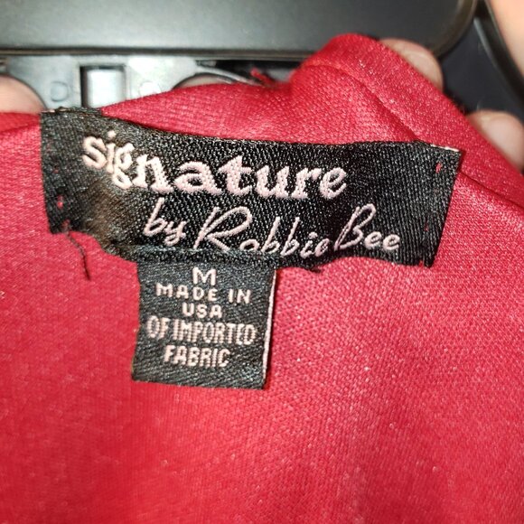 Signature by Robbie Bee Red Dress, Size M - Picture 7 of 7